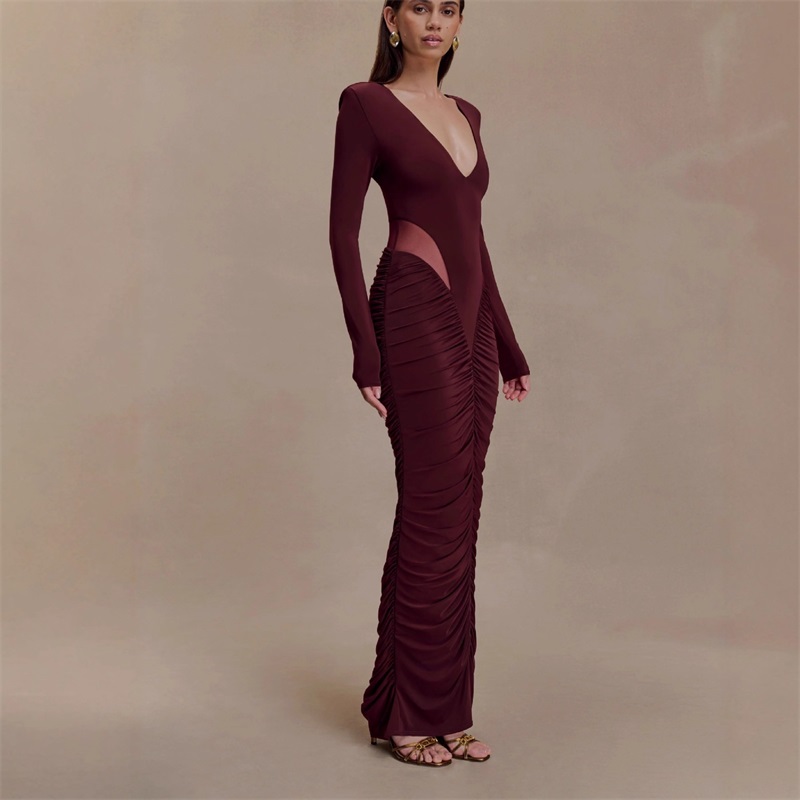 Women'S Formal Wear For A Wedding - Borgonha preto feminino vestido de baile