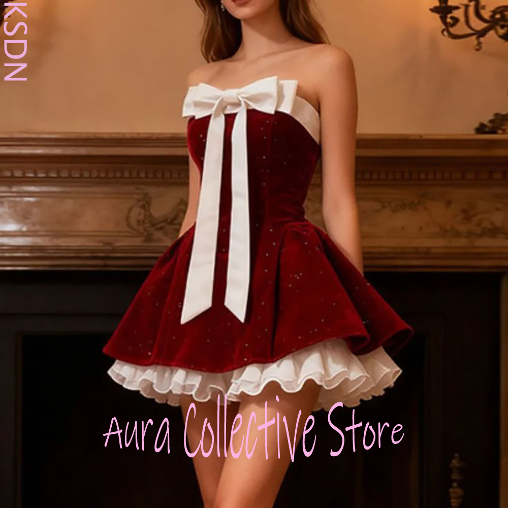 Large Women'S Formal Wear - Mini vestido feminino sem alças de