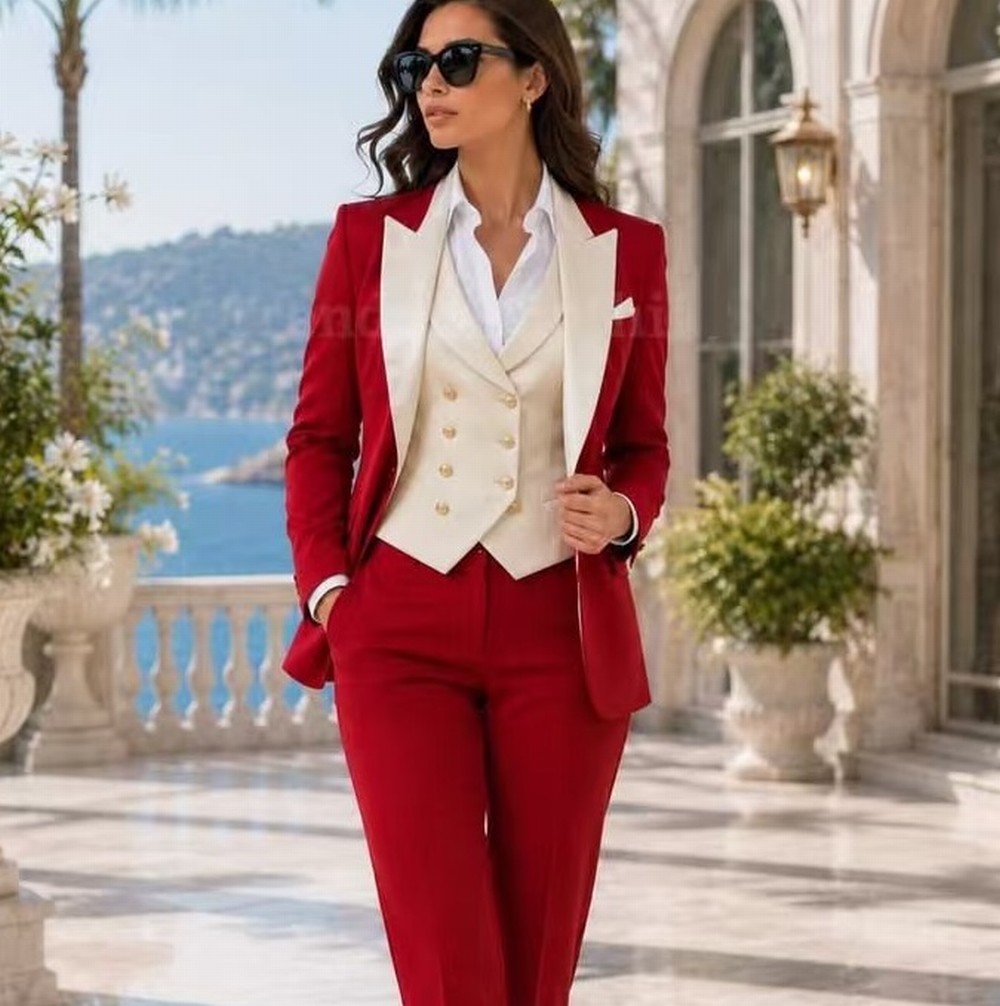 Blazer Set Women Formal - Terno Formal Feminino em Marfim e