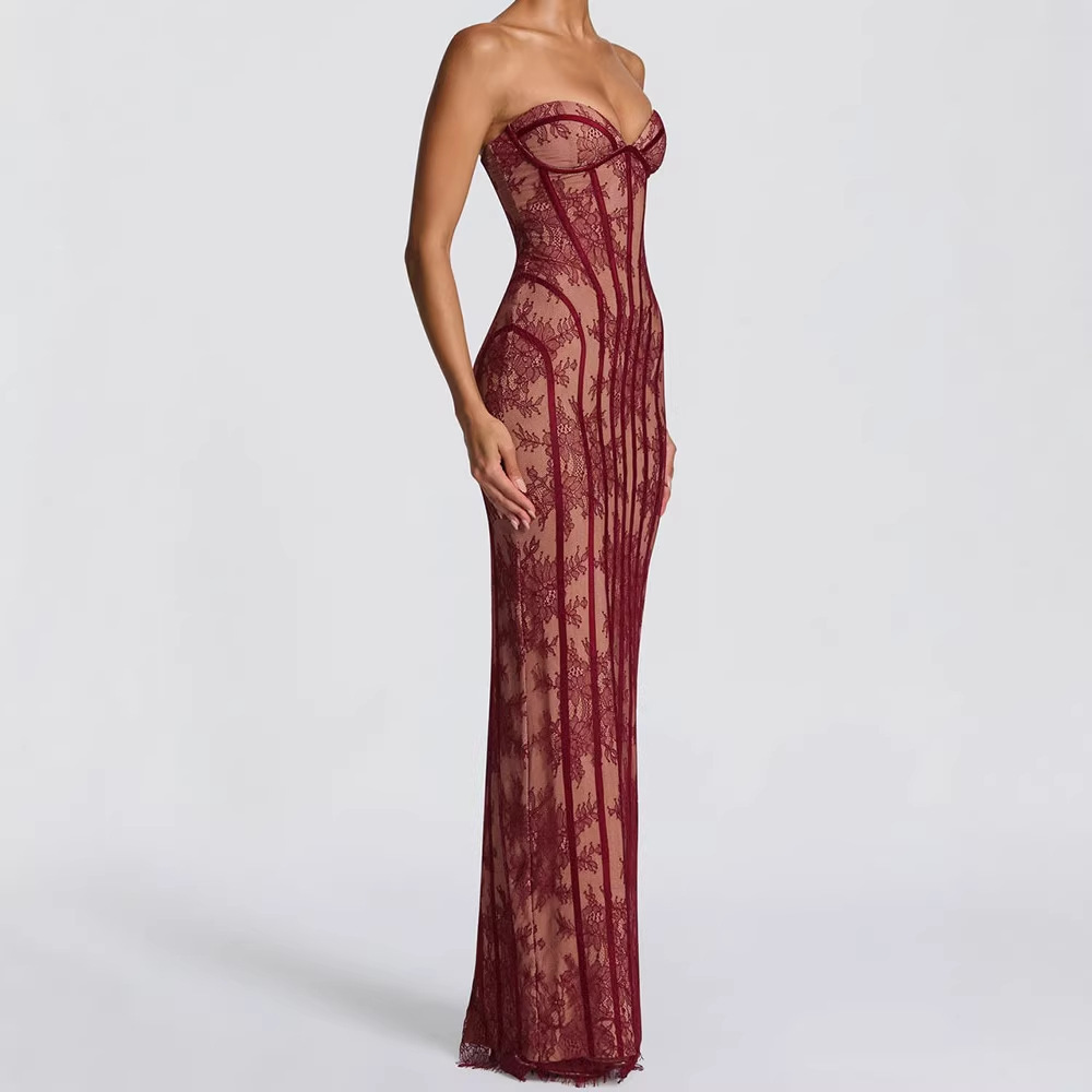 Women Formal Wear For Summer - Vestido Maxi Bodycon Sem Alças para