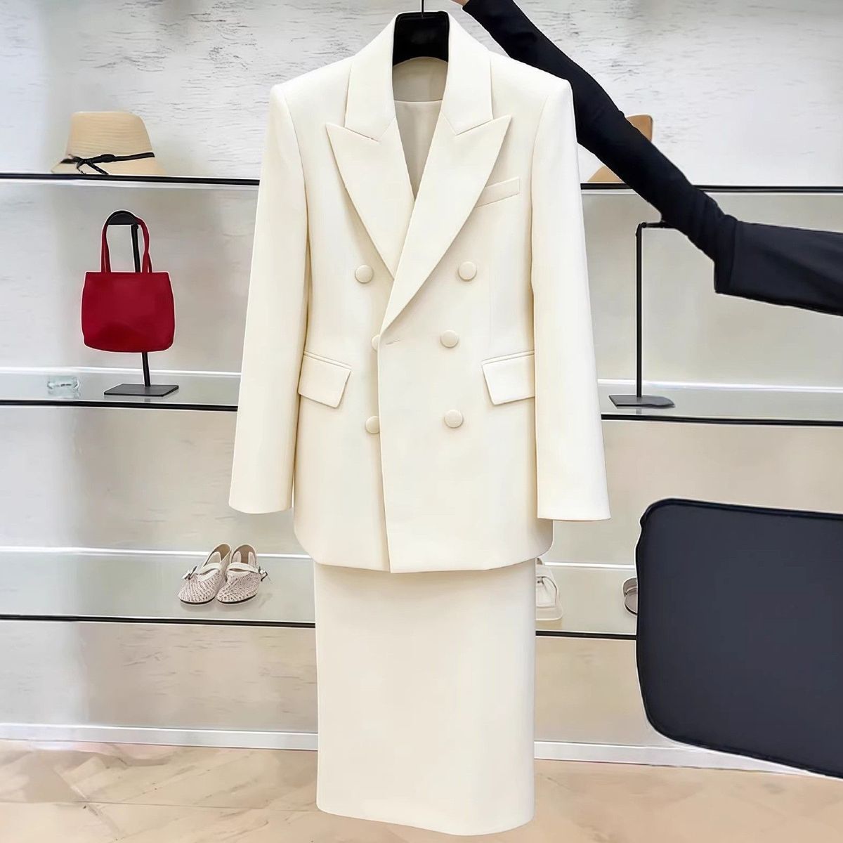 Blazer Set Women Formal - Conjunto de Blazers Brancos para Mulheres