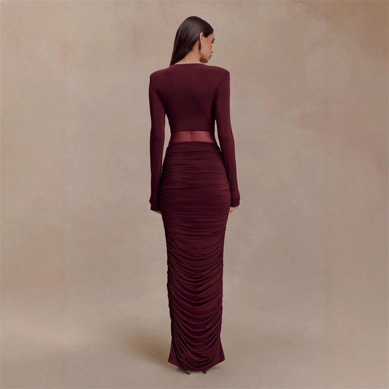 Borgonha preto feminino vestid - Women'S Formal Wear For A Wedding avaliação e preço