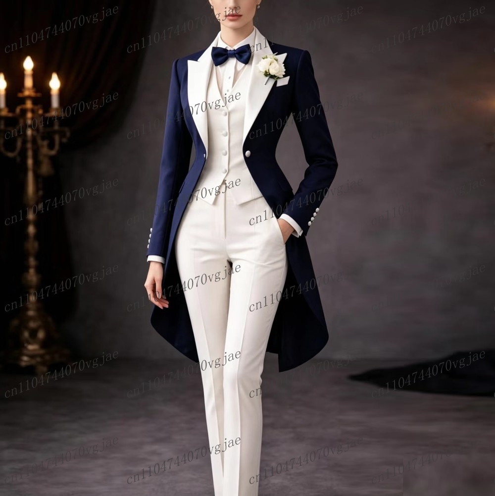 Conjunto de 3 peças azul marin - Blazer Set Women Formal avaliação e preço
