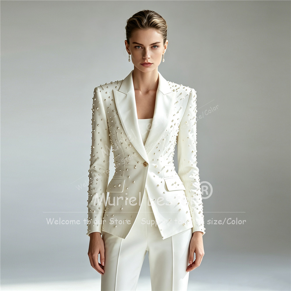 Conjuntos Elegantes de Pérolas - Blazer Set Women Formal avaliação e preço