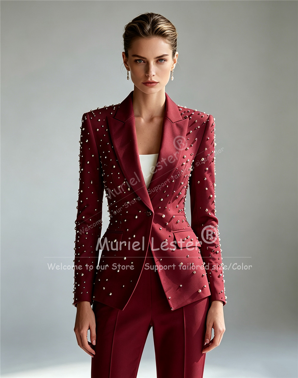 Conjuntos Elegantes de Pérolas - Blazer Set Women Formal avaliação e preço