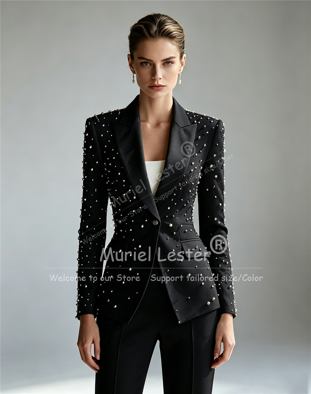 Conjuntos Elegantes de Pérolas - Blazer Set Women Formal avaliação e preço