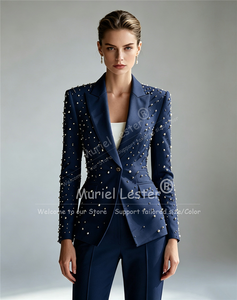 Conjuntos Elegantes de Pérolas - Blazer Set Women Formal avaliação e preço