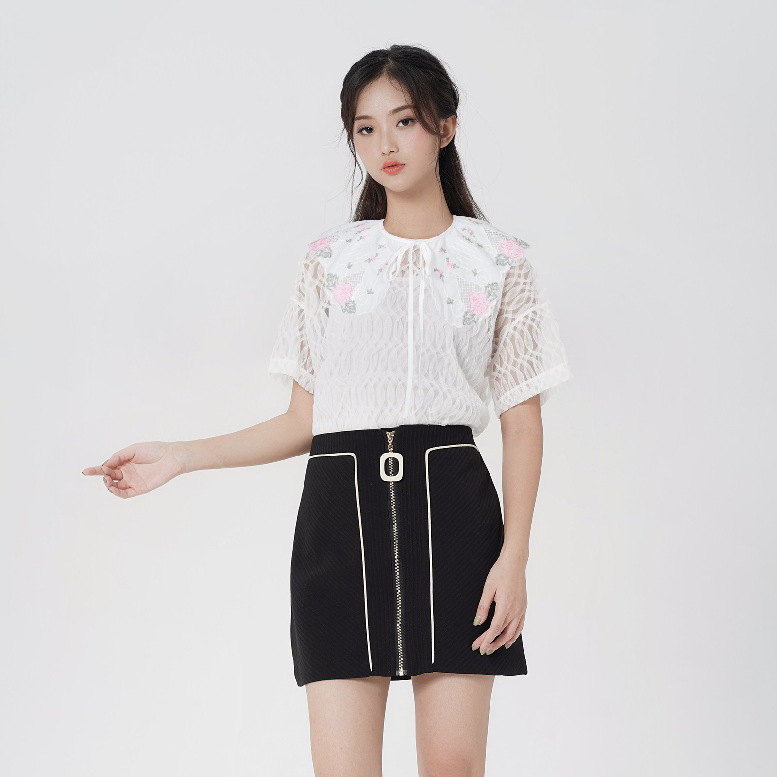 Gola Falsa Bordada Removível c - Large Women'S Formal Wear avaliação e preço