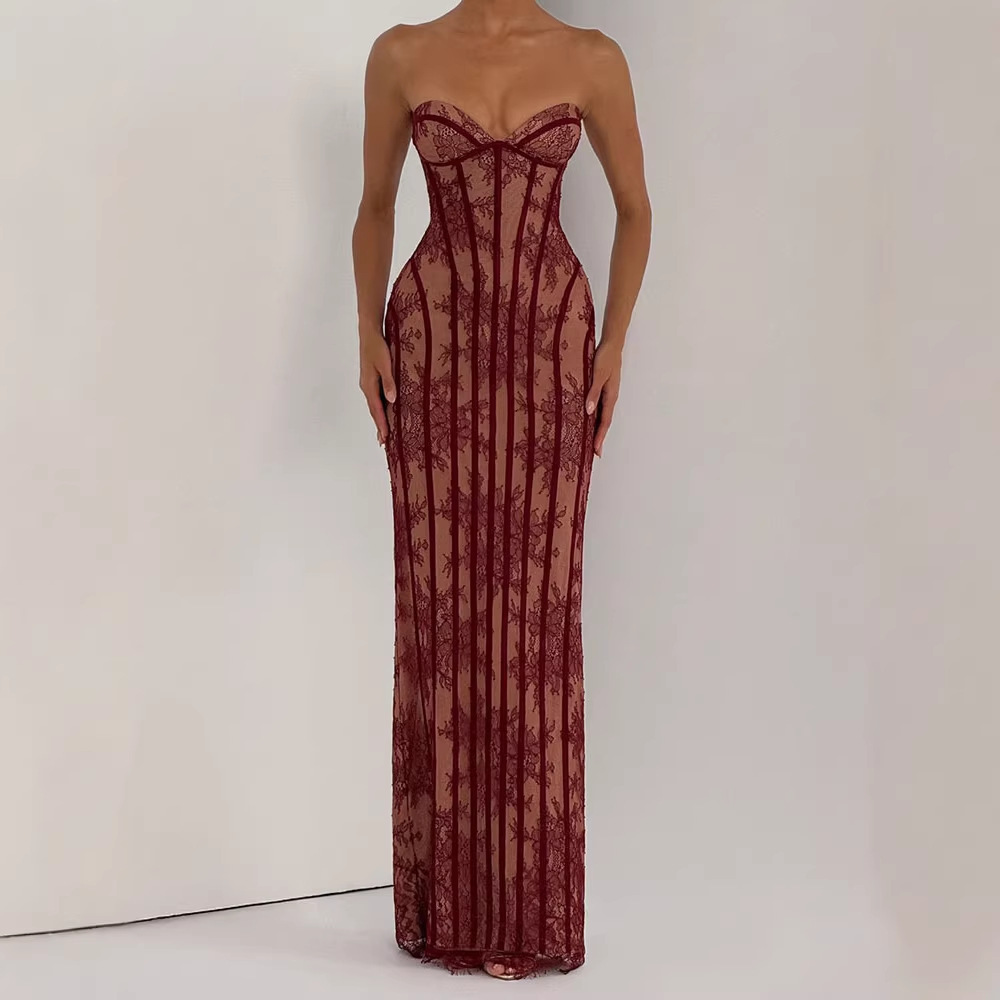 Vestido Maxi Bodycon Sem Alças - Women Formal Wear For Summer avaliação e preço