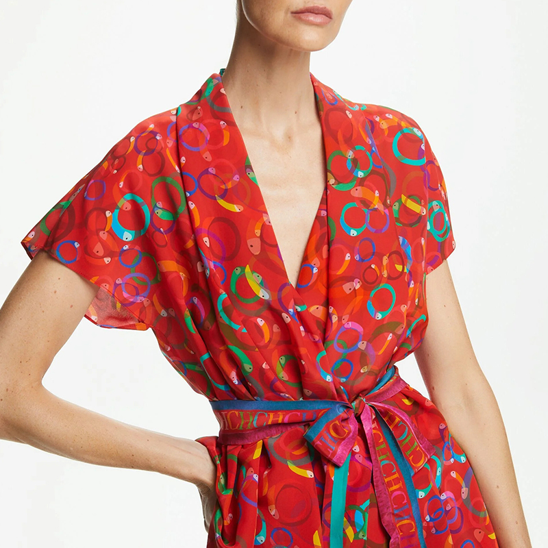 CHCH-Blusa vermelha com estamp - Women'S Work Fashion avaliação e preço